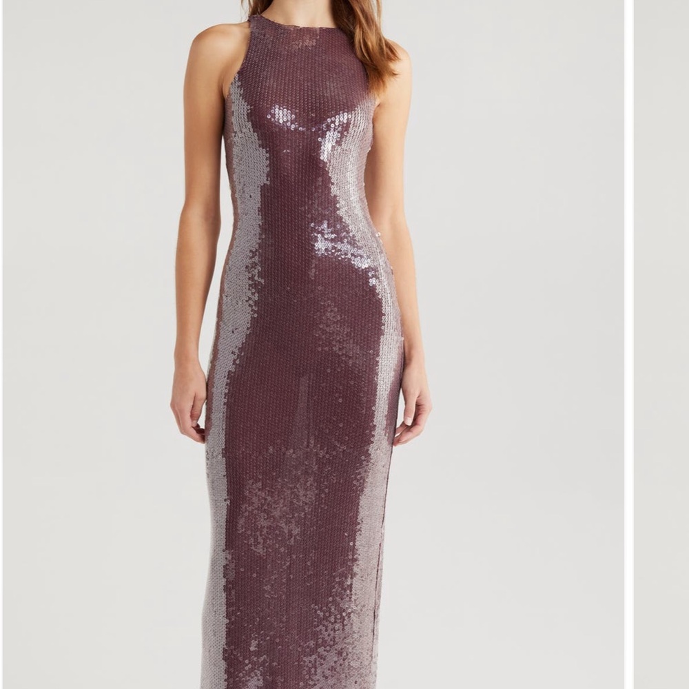 Rare London sleeveless sequin column gown